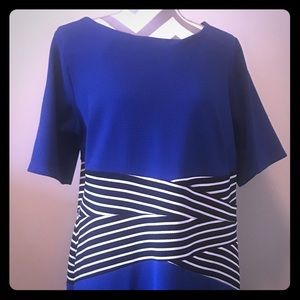 Blue Black & White Dress